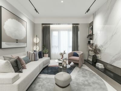 新星洲际公馆80平二居室现代风格装修案例