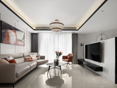 摩登公园138平四居室现代风格装修案例