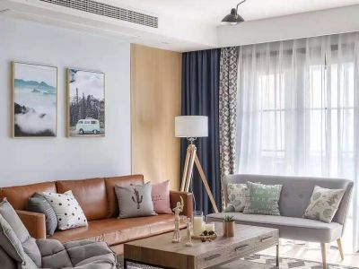 恒宇国际华府现代风格98平米二居室装修效果图案例