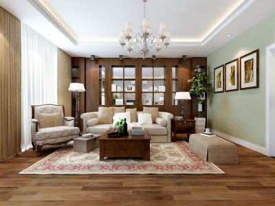 中海锦城149平美式风格四居室装修案例