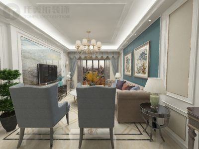 万达四期122平米现代轻奢风四居室装修案例