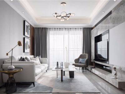 巴黎名都三居室现代风105平米设计图案例