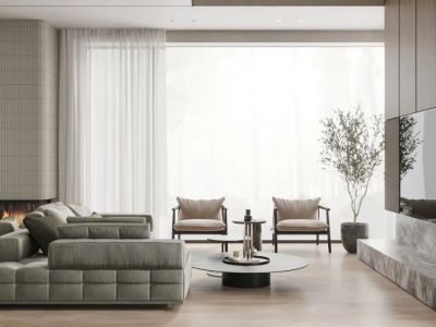 融创文旅城138平米三居室现代简约风装修案例