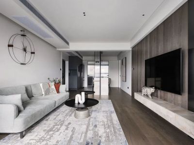 天水湖100平简约风格三居室装修案例