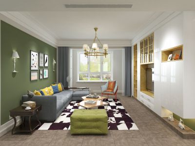 城东新区混搭风格113平米三室两厅装修案例