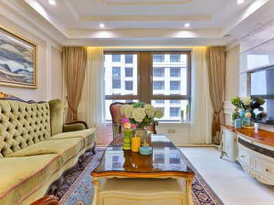 万景楚园法式风格93平米三室两厅装修案例