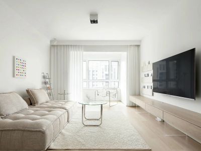 实地黄冈蔷薇国际简约风格98平米三室两厅装修案例