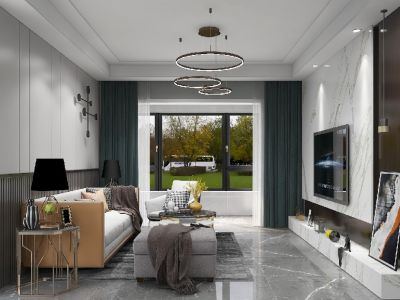 陵江御苑96平米现代风格装修案例