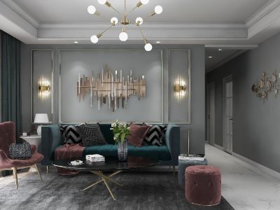 富康家园轻奢风格126平米装修案例