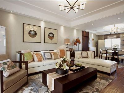 葛洲坝中国府120平米新中式三居室装修案例