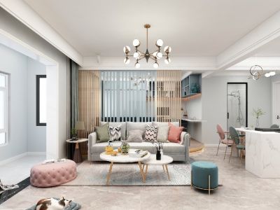 光明公寓67平米轻奢风格装修案例