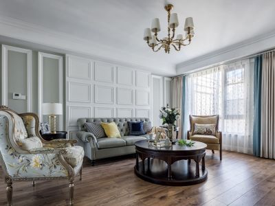 楚曦新城府美式风格136平米三室两厅装修案例