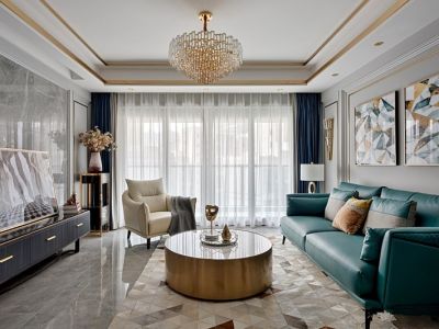 原融·华府壹号轻奢风三居室144平米设计效果图案例