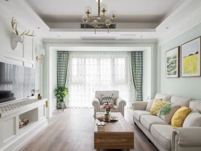 中泰御湖湾北欧风格115平米三居室装修案例