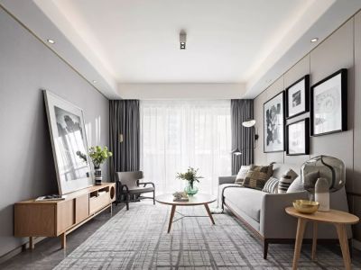 盛邦九号院简约风格113平米装修案例