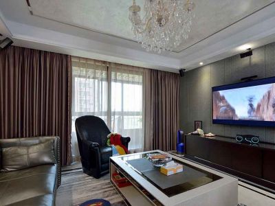 御景豪庭128平方三居室现代简约风格装修案例