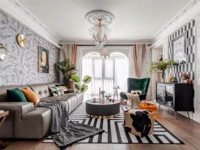 润和紫郡126平法式风三居室装修案例