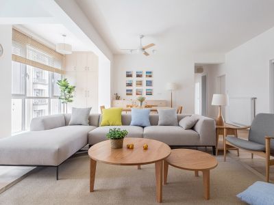 珠江花园126平日式风格三居室装修案例