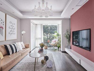 国宝星月湾(二期)85㎡二居室北欧风格装修案例