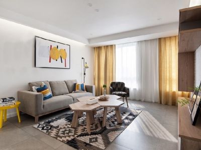 润和紫郡96平现代风格二居室装修案例