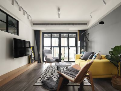 万博汇112平简约风格三居室装修案例