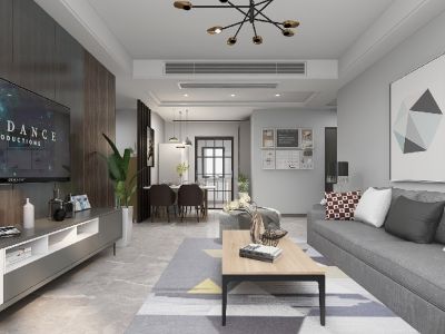 桂湖花园112平米现代风格装修案例