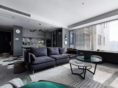 万博汇125平现代风格三居室装修案例