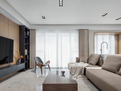 华皓亚龙府现代原木风格124平装修案例