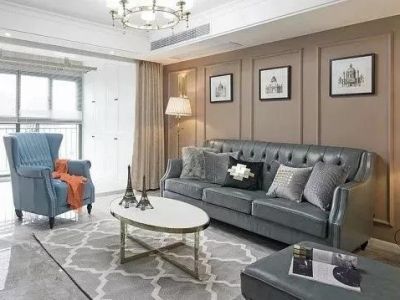 云天海景美式风格三居室127平米设计效果图案例