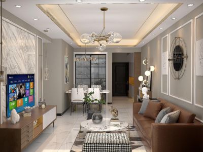 玉林美兰国际城100平米现代简约三居室装修案例