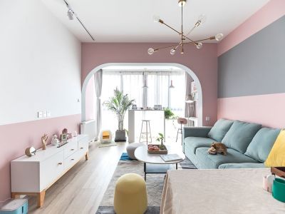 运通尊苑78平现代风格二居室装修案例