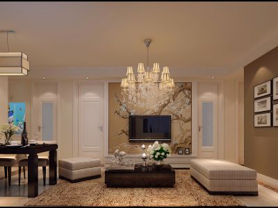 海伦春天121平简约风格三居室装修案例