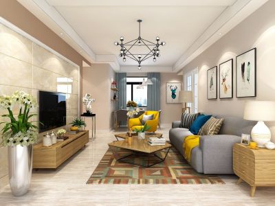 钰龙天下104平现代风格三居室装修案例