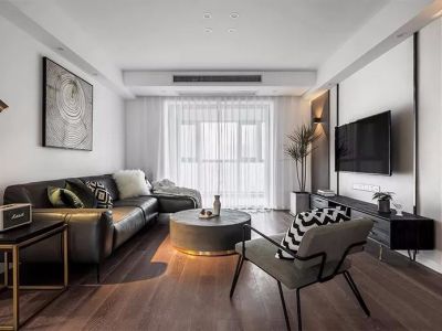 万科麓山121平米三居室现代风格装修效果图案例