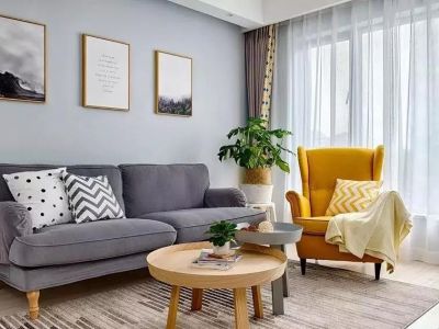 中铁阅山湖98平米北欧风二居室装修效果图案例