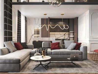 裕泽花园120平方轻奢风格三居室装修案例