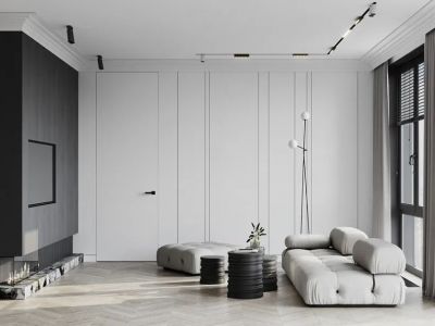 富怡花园130平米现代极简风格三居室装修案例