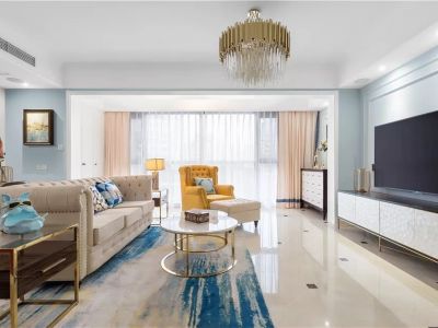 融创·云湖十里四居室142平米美式风装修效果图案例