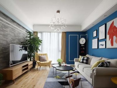 佳兆业·樾伴山122平米北欧风三居室装修效果图案例