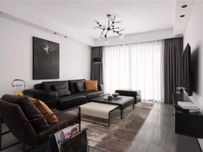 恒大悦府现代风格三居室118平米装修效果图案例