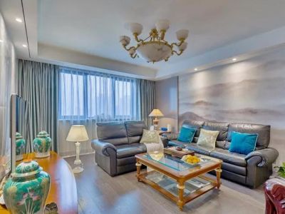 金科·集美嘉悦96平米三居室新中式风格装修效果图案例