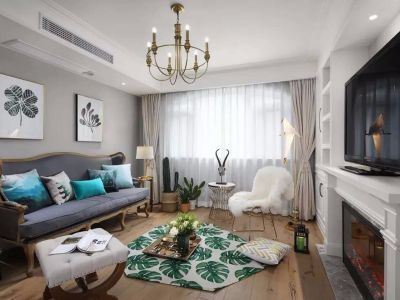 海伦堡·嘉悦湾美式风三居室123平米装修效果图案例