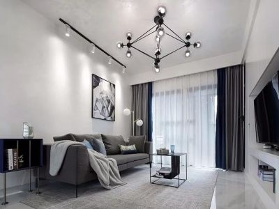 鸿华城简约风三居室108平米装修设计图案例