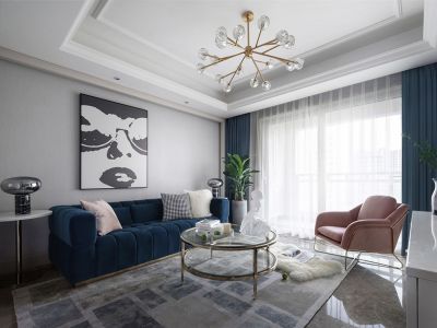 万科誉澜道120㎡三居室轻奢风格装修案例