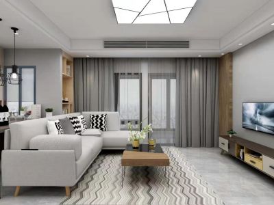 沙龙广场86平米现代简约二居室装修案例