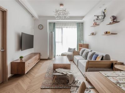 华润中央公园85平米日式简约二居室装修案例