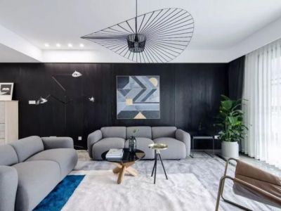 保利天玺现代风格156平米四居室装修效果图案例