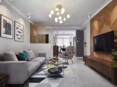 新港城北欧风三居室126平米装修效果图案例