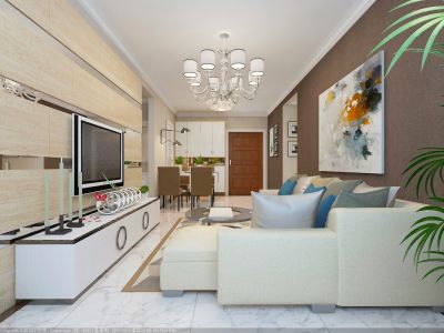 锦绣花园109平简约风格三居室装修案例