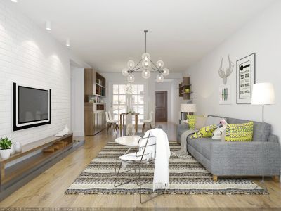 海伦春天87平北欧风格二居室装修案例